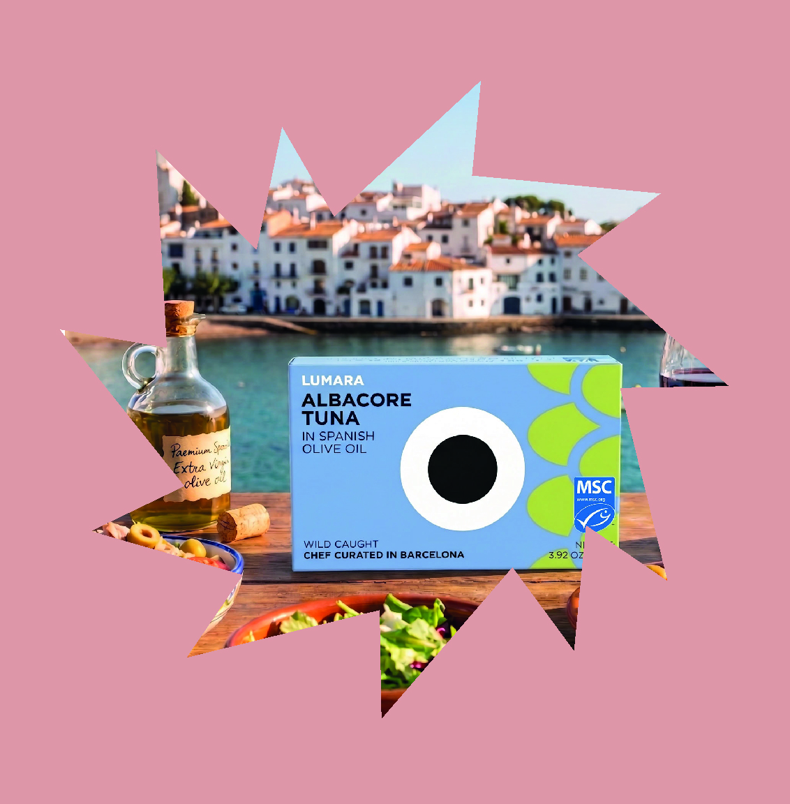 Lumara Albacore Tuna pack by the Mediterranean coast